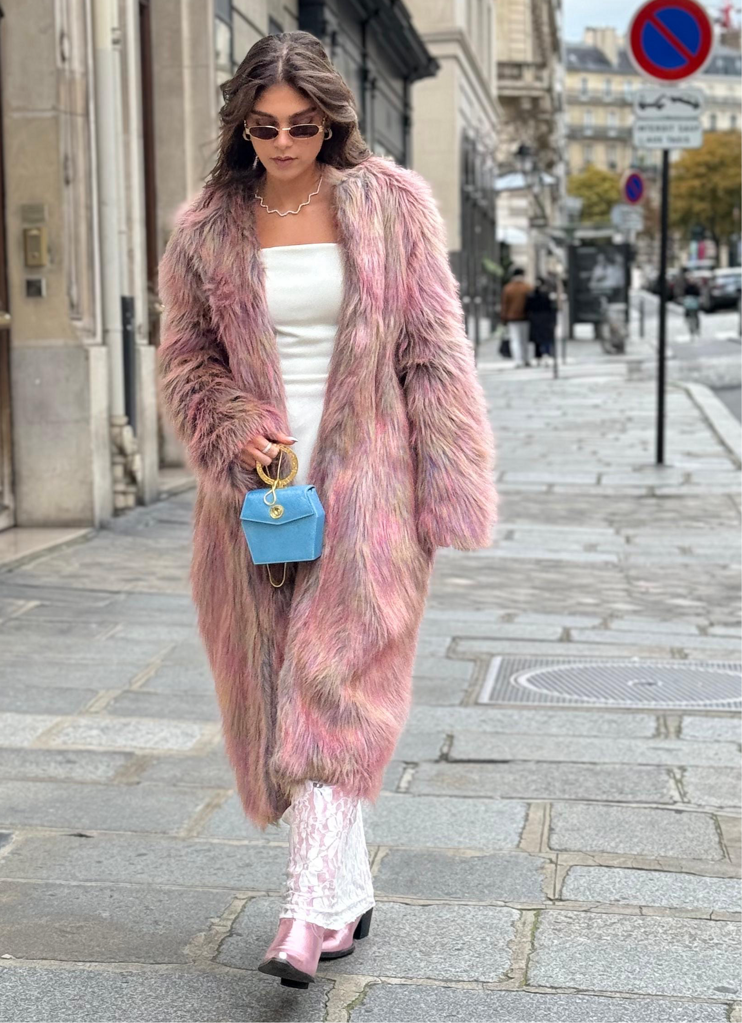 Furry pastels fur coat