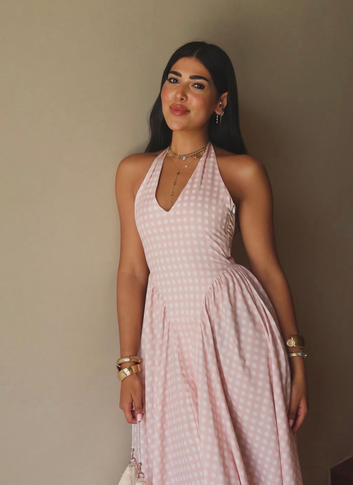 Rose gingham dress