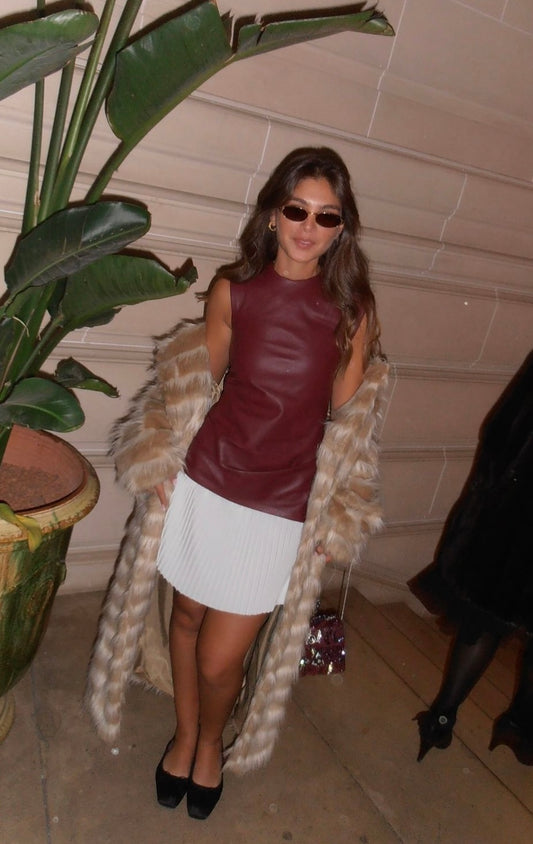 Burgundy mini dress
