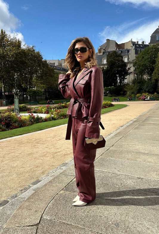 Burgundy blazer set