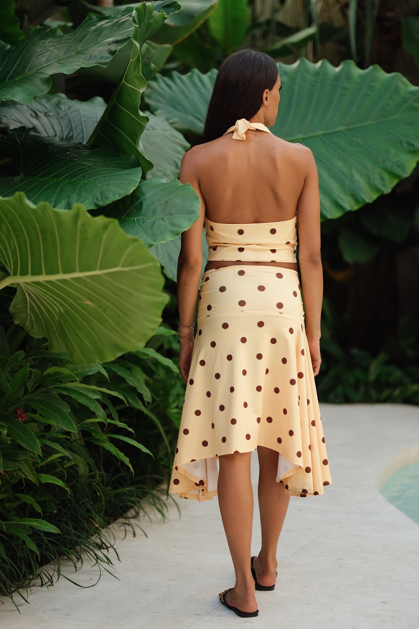 Butter dots skirt set