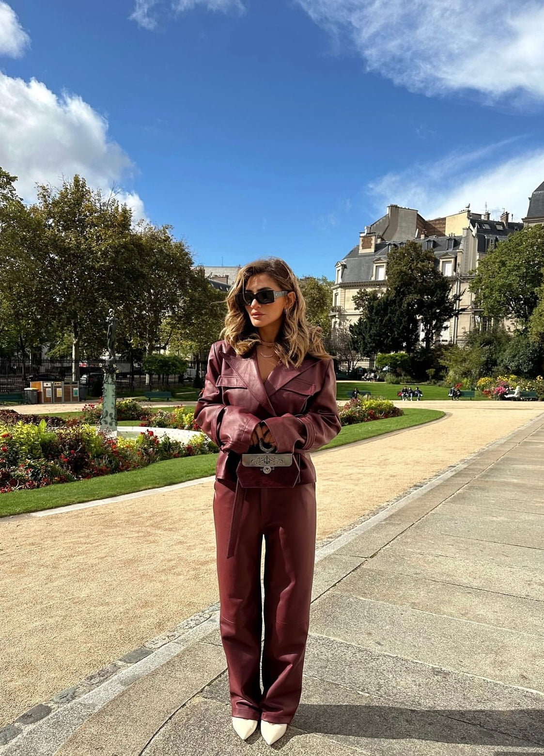 Burgundy blazer set