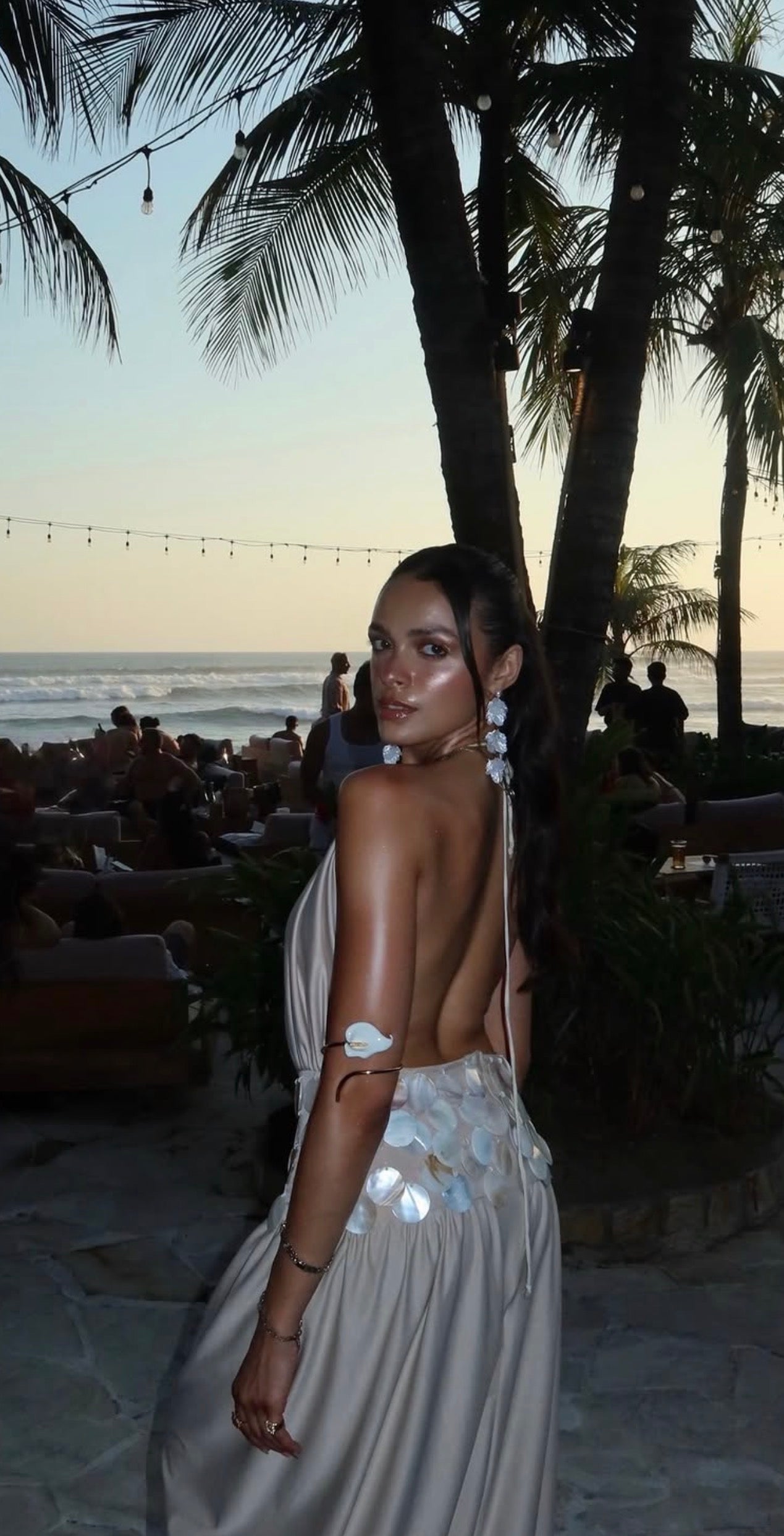 Beige shell dress